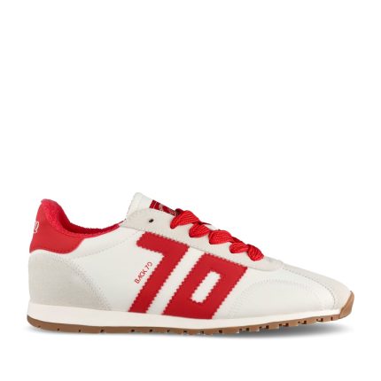 Back 70 Ladies Laced Trainer in Red