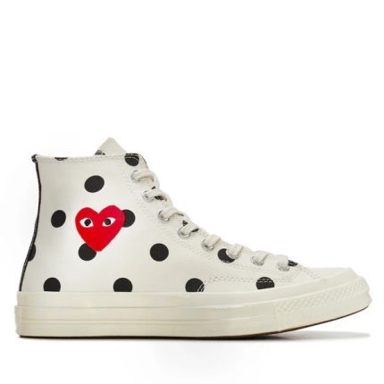 Converse Red Heart Polka Dot Sneakers 70 High (White)