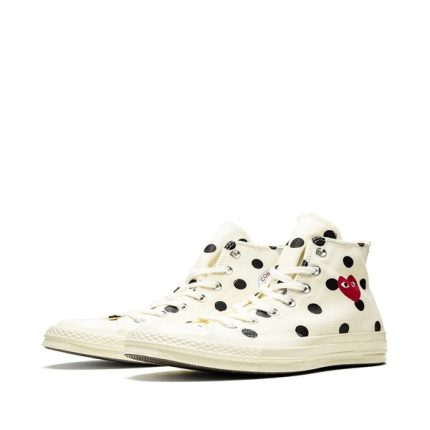 Converse Red Heart Polka Dot Sneakers 70 High (White)