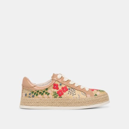 Dolce Vita Azalia Sneakers Sand Floral Raffia