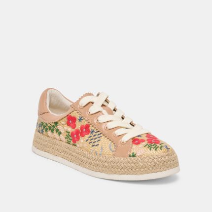 Dolce Vita Azalia Sneakers Sand Floral Raffia