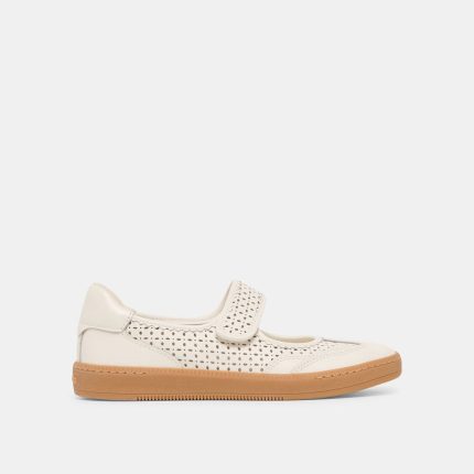 Dolce Vita Nanet Sneakers White Perforated Leather