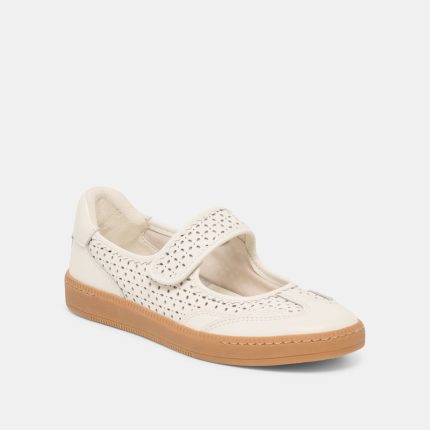 Dolce Vita Nanet Sneakers White Perforated Leather