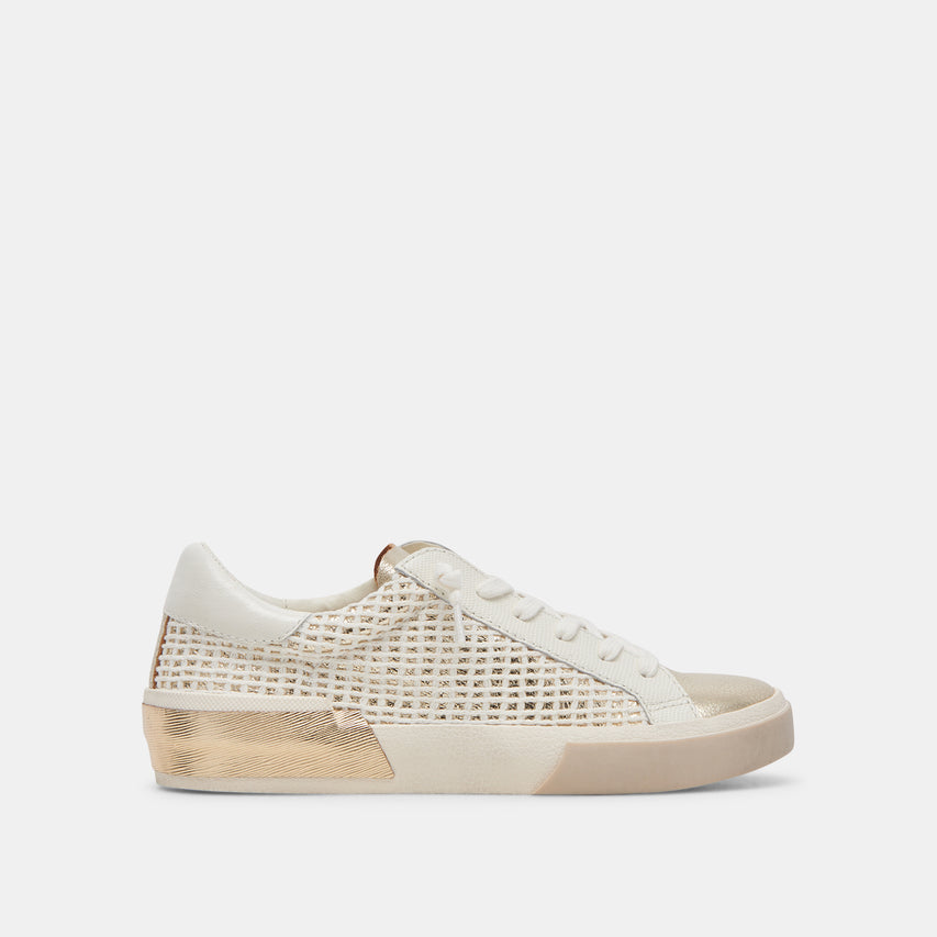Dolce Vita Zina Sneakers Bone Gold Woven Dolce Vita Zina Sneakers Bone Gold Woven