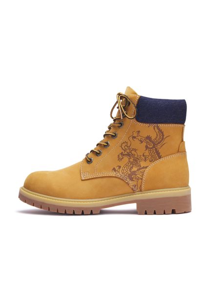 Ed Hardy Mens Dancing Dragon Work Boot - Tan