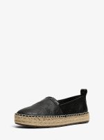 Michael Kors Elias Logo Embossed Leather Espadrille