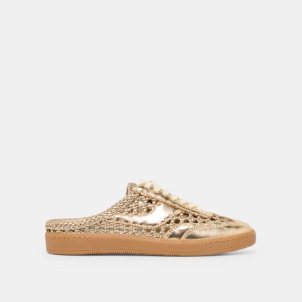 Notice Slide Woven Sneakers Gold Woven Stella